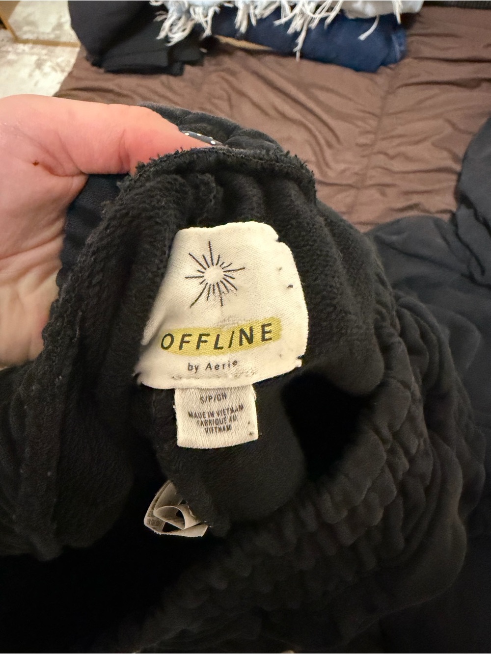 Aerie OFFLINE Washed Black Pullover Hoodie and sweatpants (set) - Picture 3 of 5